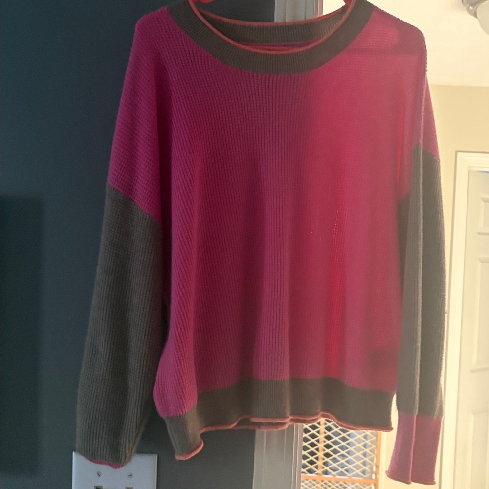 Maeve Vibrant Pink Crew Neck Sweater